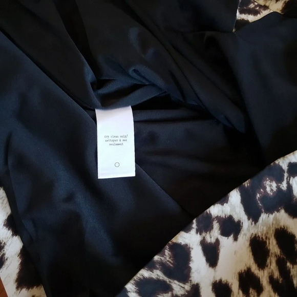 Rag & Bone Short Leopard 100% Silk Dress Keyhole 3/4 Sleeve Fitted Lined Size 8 - Picture 11 of 11